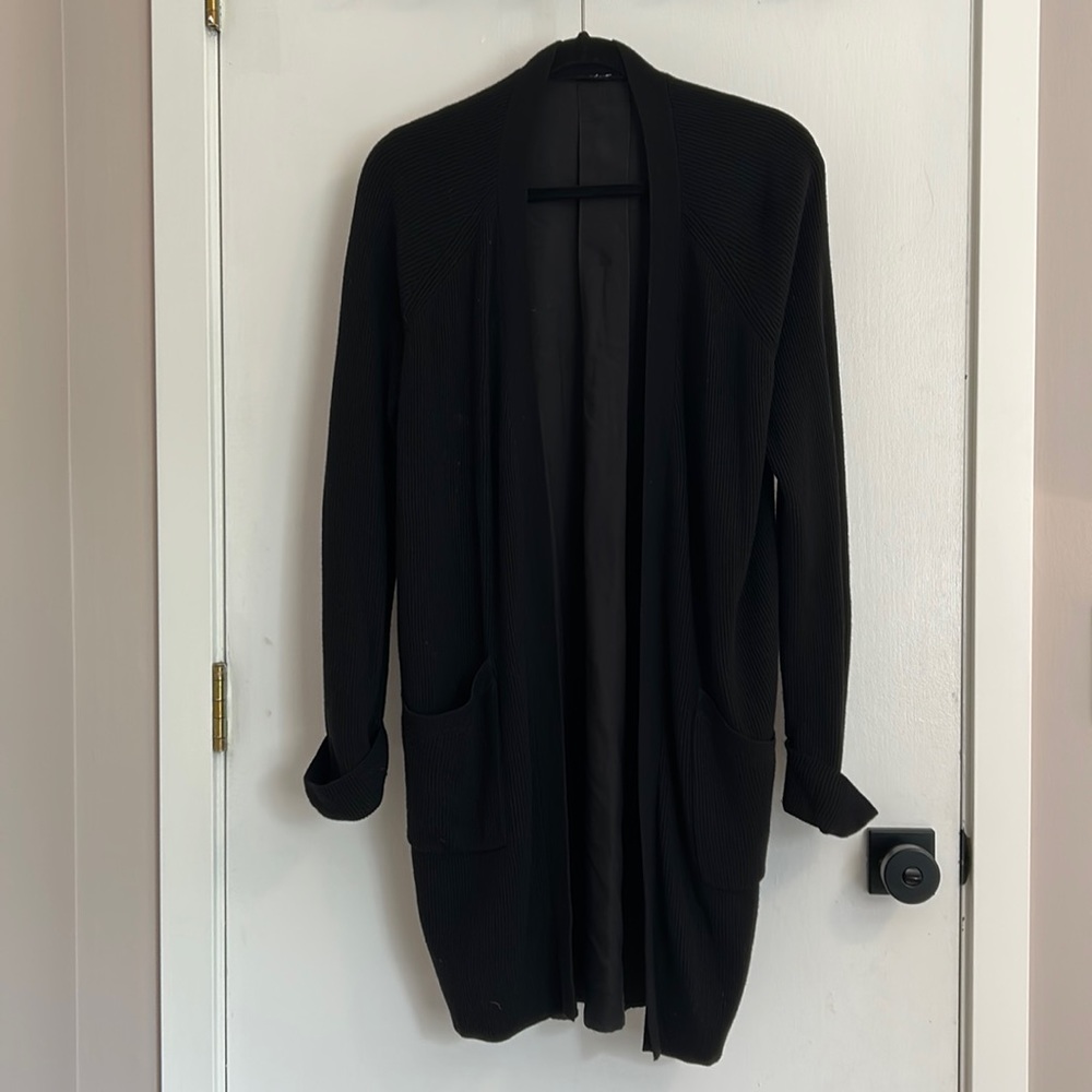 Black silk and knit Lululemon cardigan